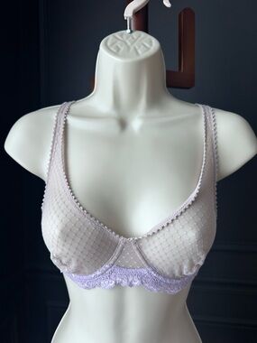 INTIMATELY FREE PEOPLE Women’s Light Lavender Taupe Lace Underwire Bra 32C